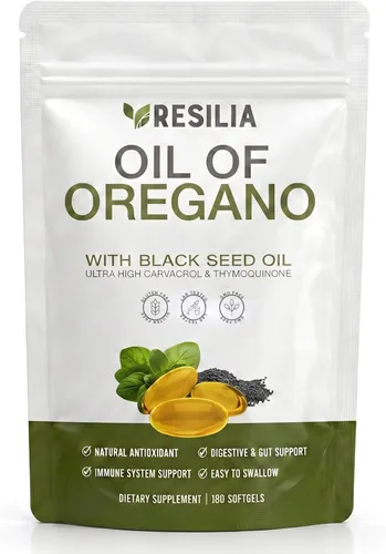 Miniatura 11 de Resilia Oil Of Oregano Cápsulas blandas con aceite de semilla negra, 300 mg de extracto de orégano y 200 mg de aceite de semilla negra por porción