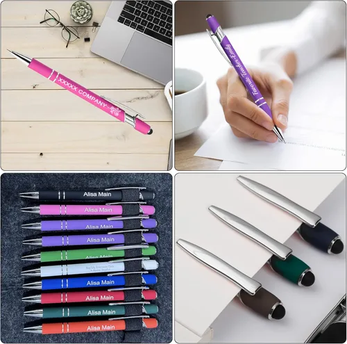 Miniatura 7 de Bolígrafos personalizados personalizados con flor de nacimiento grabada a granel con nombre, texto, logotipo, bolígrafo de metal, regalo