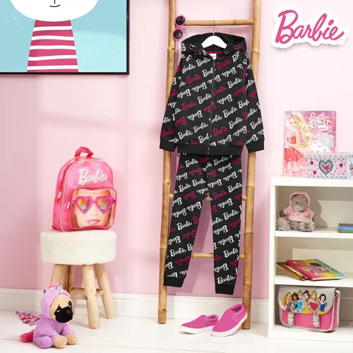Miniatura 5 de Barbie Conjunto de ropa de descanso con capucha y pantalones deportivos para niña