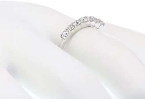 Miniatura 4 de AGS anillo de boda, certificado I1-I2 12 ct 14 quilates con 7 diamantes(color H-I)