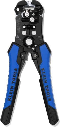 Klein Tools 11061 Pelacador/cortador autoajustable, resistente, para 10-20 AWG sólido, 12-22 AWG trenzado y cable Romex 12/2 y 14/3