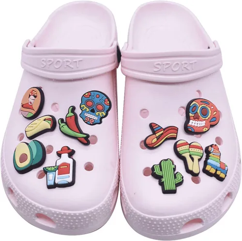 Miniatura 8 de 100Pcs Mexican Inspired Croc Decoration Charms-Mexican Shoe Charms for Croc Sandals, Mexican Croc Pins for Teen kids Adults Women Men Boys Girls