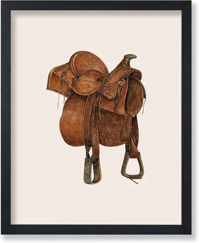 Poster Master Póster vintage de cuero para silla de montar, estampado retro de vaquero, arte de silla de montar, diseño occidental, impresión