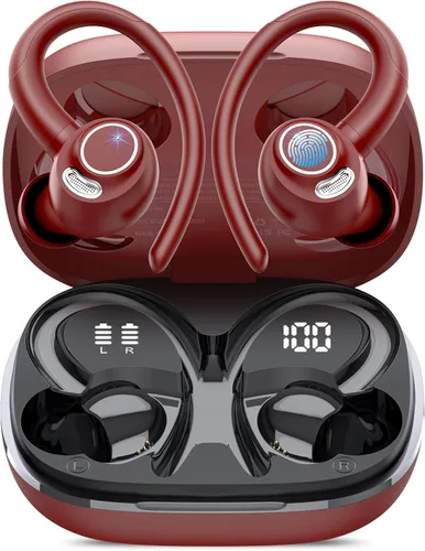 Miniatura 11 de Auriculares inalámbricos, auriculares Bluetooth 5.4 deportivos, auriculares sobre la oreja con micrófono de cancelación de ruido ENC, 48H
