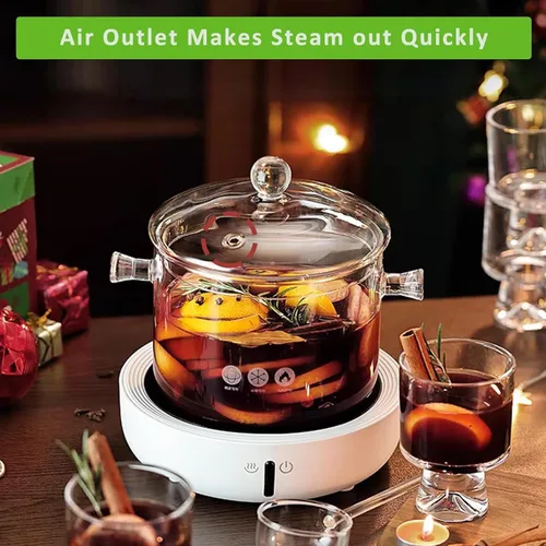 Miniatura 3 de Olla de cocina de vidrio, 1.5L/50 onzas, resistente al calor, cacerola de vidrio de borosilicato con tapa, juego de utensilios de cocina para sopa