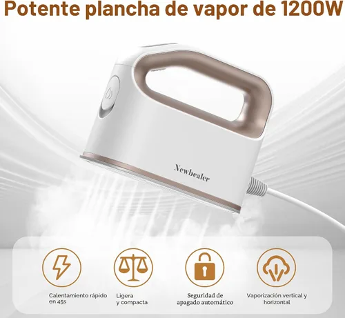 Miniatura 3 de Newbealer Plancha de Vapor Inteligente para Ropa - 1200W Grado Profesional Turboalimentada 3 Modos de Vapor y 3 Modos de Calor Seco, Calentamiento