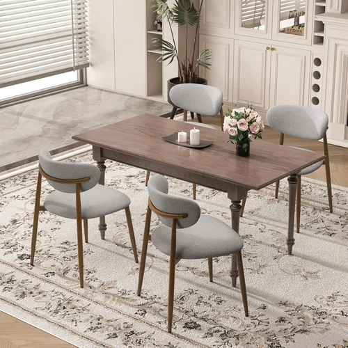 Miniatura 32 de MALOL Juego de 2 sillas de comedor, sillas de cocina con respaldo curvado con patas de metal y almohadillas antideslizantes, silla de comedor