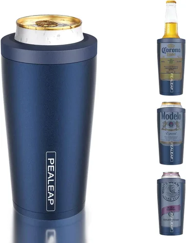 Miniatura 10 de Enfriador de latas delgado aislado 4 en 1 para latas de 12 oz y botellas de cerveza - Mantiene frío por 8 horas, fácil de sostener - Soporte