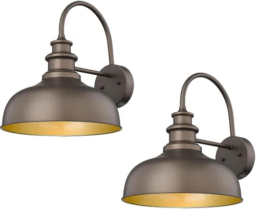 Miniatura 9 de Bestshared Lámpara de granero de granja de 14 pulgadas, aplique de pared para exteriores, lámpara de montaje en pared exterior, accesorio