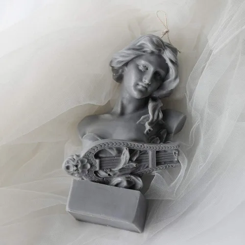 Miniatura 9 de Molde de silicona 3D con diseño de señora bonita para velas hechas a mano, moldes de cera decorada, moldes para derretimientos, resina epoxi, aroma