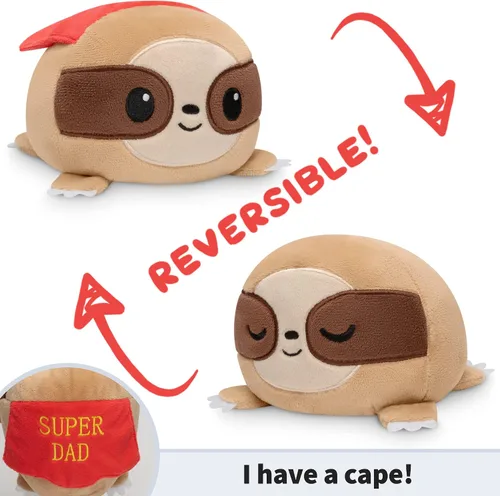Miniatura 3 de TeeTurtle - El peluche reversible original de perezoso - Super Dad - Bonitos animales de peluche sensoriales que muestran tu estado de ánimo Super