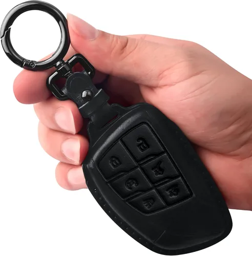 Miniatura 8 de Tukellen Funda para Llavero de Cuero Genuino Smart Key Holder Sleeve Compatible con 2021-2026 Chevy Chevrolet Colorado Equinox Silverado GMC Canyon