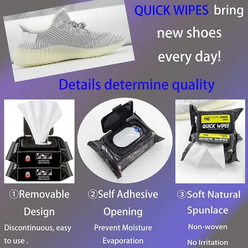 Miniatura 4 de mygezi 2 paquetes de 60 toallitas limpiadoras para zapatos y zapatillas de deporte, toallitas rápidas desechables para llevar, portátiles, eliminan