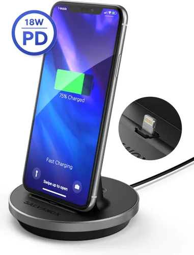 Miniatura 7 de Soporte de carga para iPhone con certificación MFi, base Lightning de escritorio con cable USB-C integrado para carga rápida Apple iPhone 14 Pro