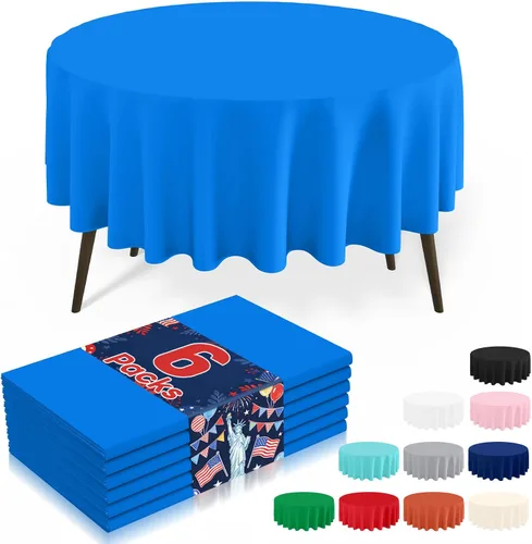Miniatura 36 de misaya 6 paquetes de manteles de plástico desechables, 54 x 72 pulgadas mantel rectangular impermeable, cubiertas de mesa decorativas a prueba