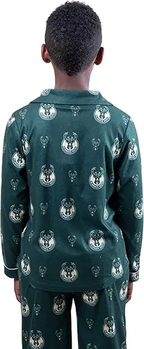 Miniatura 2 de Ultra Game NBA Boys 2-Piece Loose-fit Button Down Pajamas Set (Sizes 4-20)