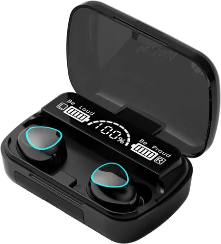 MWRPCRDN - Auriculares inalámbricos, Bluetooth 5.3, pantalla LED de potencia, auriculares estéreo de 30 horas de reproducción, con comodidad y