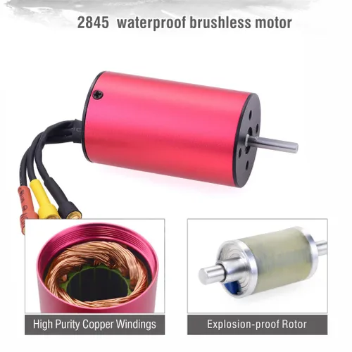 Miniatura 3 de KingVal Reemplazo 2845 2600KV Eje de motor sin escobillas impermeable 0.125 in compatible con 1/14 RC Car