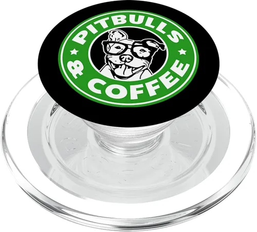 Miniatura 8 de PitBulls y café gracioso para Pit Bull Papá o Pitbull mamá – popsockets agarre y soporte para teléfonos y tabletas, Negro