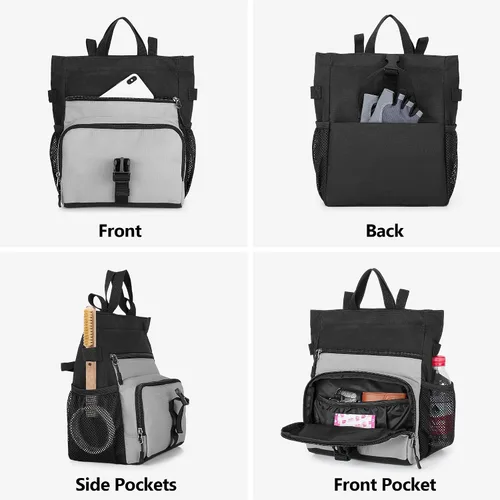 Miniatura 3 de PGmoon Bolsa de tiza grande para escalada en roca y boulder con forro de papel de aluminio, cierre magnético, múltiples bolsillos, 2 soportes
