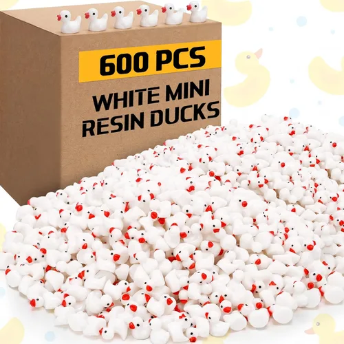 Miniatura 9 de Barydat 1200 piezas de patos mini de resina a granel, decoración diminuta para juegos de escondite, bromas en cruceros, fiestas de Navidad, jardín