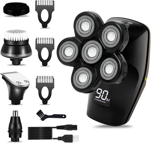 Afeitadoras de cabeza para hombres calvos, afeitadoras de cabeza para hombres calvos, maquinilla de afeitar eléctrica 5 en 1 para hombres,
