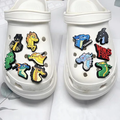 Miniatura 4 de 11 dijes de alas de fuego para zapatos de dragón, decoración de zapatos para niños y niñas, lindos dijes de animales para regalos de fiesta