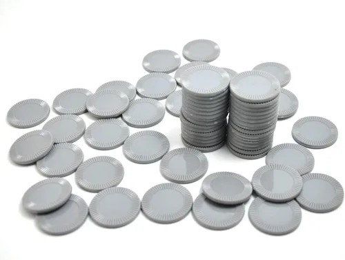 Miniatura 8 de Smartdealspro 64 unidades de 1.260 in/1.26 pulgadas de plástico opaco para contadores de aprendizaje, mini fichas de póquer con caja de Gris Oscuro