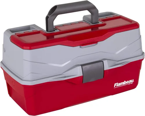 Flambeau Outdoors 6383TB - Caja de aparejos de 3 bandejas, organizador clásico de almacenamiento de señuelos de pesca, caja de aparejos portátil