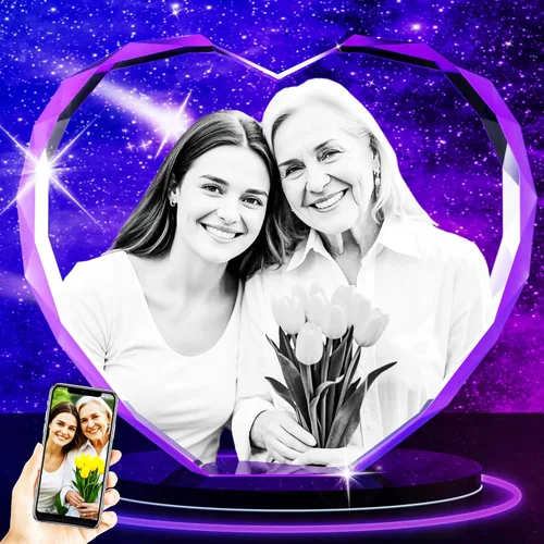 Miniatura 10 de Foto de cristal 3D – Regalos personalizados con tu propia foto para él/ella, mamá, papá, mujeres, hombres, imagen grabada con láser 3D, imagen