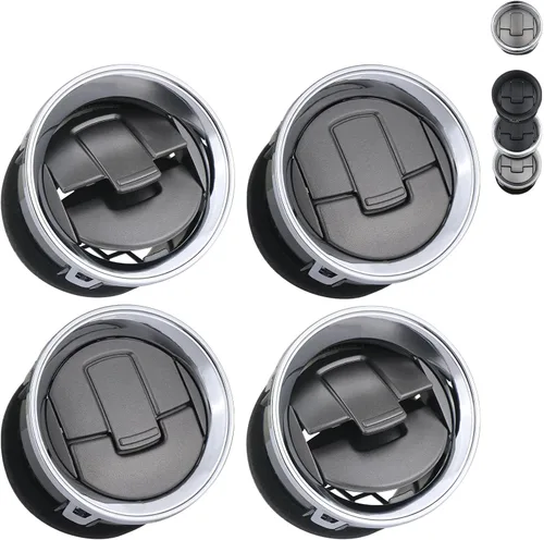 Miniatura 6 de TQPONLY Rejilla de ventilación del conducto de aire del calentador de AC del tablero (cromo y negro) Compatible con Ford F150 2004-2008/Lincoln Mark