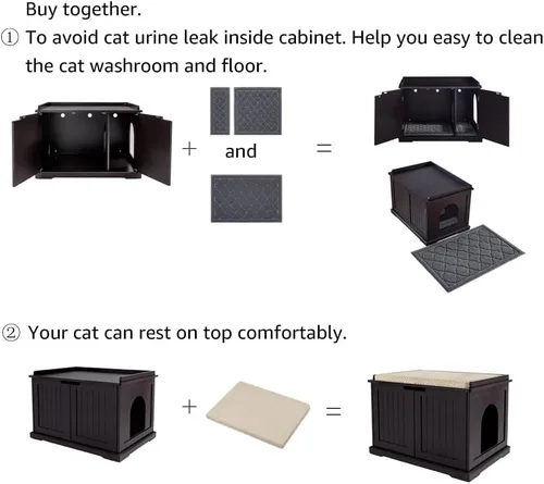 Miniatura 7 de unipaws Muebles Gabinete para Caja de Arena de Gatos, Baño para Gatos, Cubierta de Caja de Arena Oculta, Gabinete para Gato Grande, Cajas de Arena
