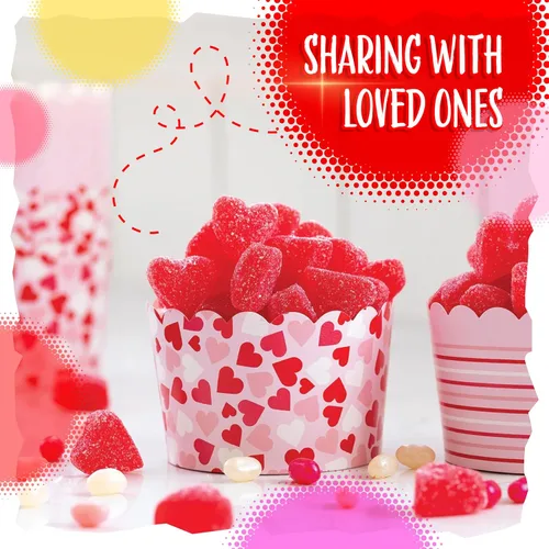 Miniatura 5 de Candy Hearts, caramelos de gelatina de corazones de cereza, gelatinas de cereza, bolsa de 2 libras Caramelos sin gelatina, caramelo nostálgico