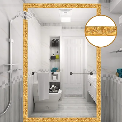 Miniatura 6 de Moldura de Pared Flexible, 16.4 Pies Autoadhesiva Despegar y Pegar Moldura de Corona Moldura de Techo, Borde de Gabinete, Moldura de Marco de Dorado