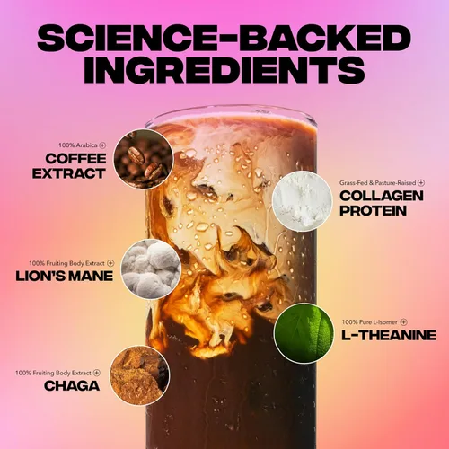 Miniatura 4 de Everyday Dose Bold - Café de hongos de tostado medio, 90 mg de cafeína por porción con colágeno de ganado alimentado con pasto, chaga, Melena