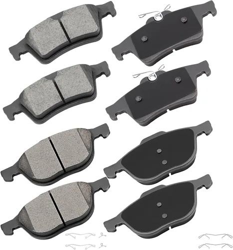 Miniatura 14 de Cciyu D627 Kit de 4 piezas de pastillas de freno cerámicas traseras 1994-2004 para Ford Mustang