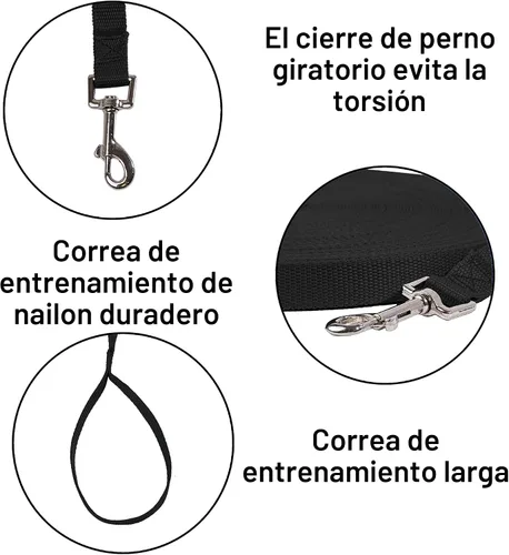 Miniatura 3 de Hi Kiss Correa de Entrenamiento de Obediencia y Agilidad para Perros/Cachorros - 15 pies 20 pies 30 pies 50 pies 100 pies - Ideal para Jugar