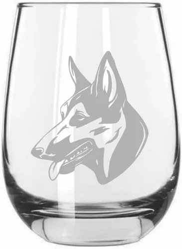 Miniatura 226 de Sakhalin Husky Dog - Copa de vino grabada personalizada de 15.25 onzas sin tallo