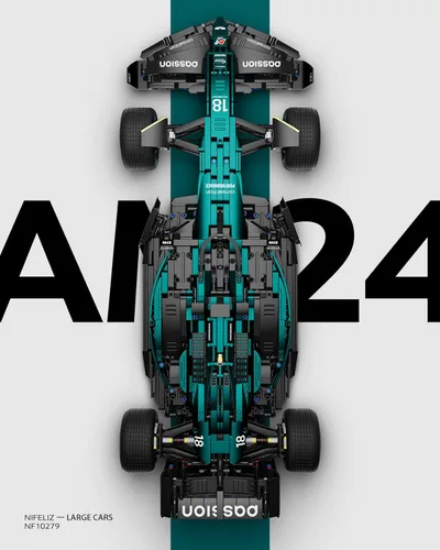 Miniatura 7 de Nifeliz AM24 - Juego de construcción de autos de carreras de Fórmula 1, juego coleccionable a escala 1:8 para adultos, modelo de construcción