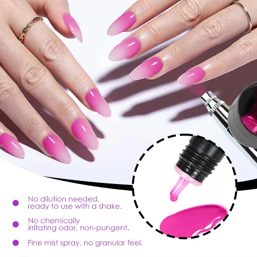 Miniatura 7 de Esmalte de uñas de gel con aerógrafo, 24 colores, sin dilución, sin acetona, manicura francesa, arte de uñas ombré, bricolaje, suministros de uñas