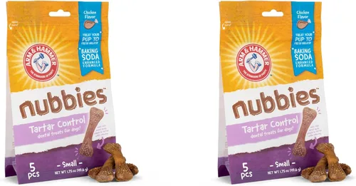Miniatura 8 de Arm & Hammer for Pets Nubbies Golosinas Dentales Bicarbonato de sodio Calcio Nubbed Texture Scrubs Placa Tartar Sabor Pollo Refresca el Aliento