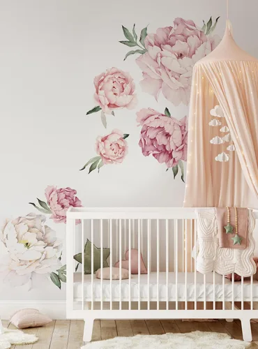 Miniatura 8 de Sticker de pared de flores peonias, de Simple Shapes Rosado(Vintage Pink)