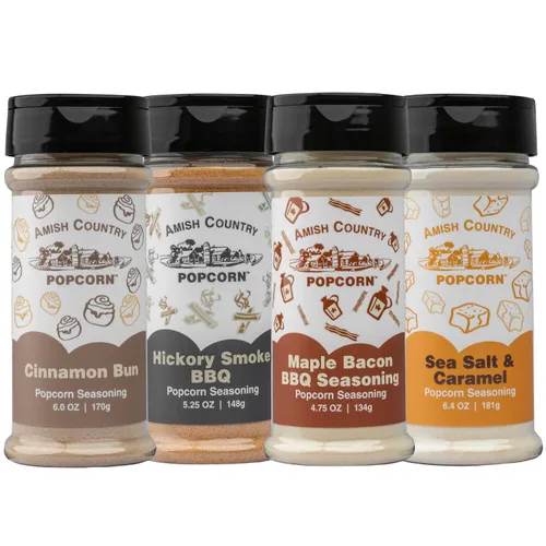 Miniatura 35 de Amish Country Popcorn Paquete variado de condimentos Queso cheddar – 5.1 oz y queso cheddar blanco – Condimento de palomitas de maíz de 3.8 onzas