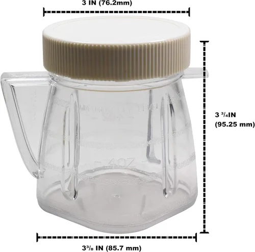 Miniatura 5 de Univen 1 taza (8oz) Mini frasco de licuadora con tapa sellada para licuadoras Oster y Osterizer