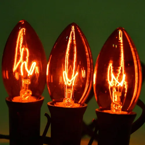 Miniatura 3 de Paquete de 25 bombillas rojas de Navidad de repuesto, bombilla de luz roja de Navidad C9 de cerámica para luces de cadena de fiesta