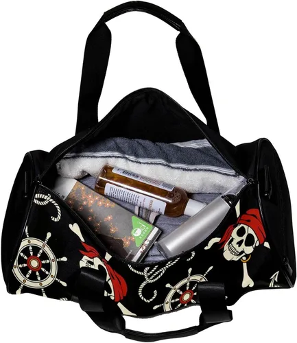 Miniatura 5 de Bolsa de gimnasio pequeña bolsa de deporte para yoga, calavera de timón de ancla, bolsa de fitness al aire libre, Color 4039
