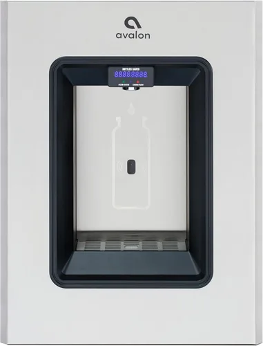 Estación de llenado de botellas Avalon en la pared, dispensación por sensor, autolimpieza, pantalla digital de contador de botellas, doble