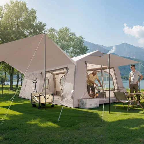 Miniatura 11 de Inflatable Blow Up Tents for Camping,Waterproof Oxford Hot Tent with Manual Pump,Spacious Easy Setup Inflatable Camping Air Tent for Family Glamping