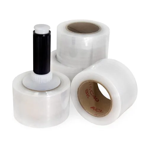 Miniatura 10 de IDL Packaging Mini rollo elástico de 3 pulgadas, 700 pies, calibre 120 (paquete de 2) con un mango de plástico incluido – Envoltura de plástico