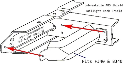 Miniatura 2 de Luz trasera Rock Shield - Land Cruiser FJ40 BJ40 - Funda protectora con herrajes inoxidables